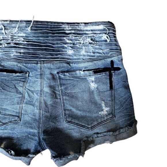 2/$40 RtA Salvador Ripped Jean Shorts in Destroyed Daze - Picture 12 of 16